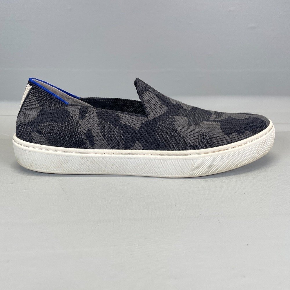 Rothy's The Original Sneakers Womens Size 7.5 Gray Camo Textile Slip On Shoes